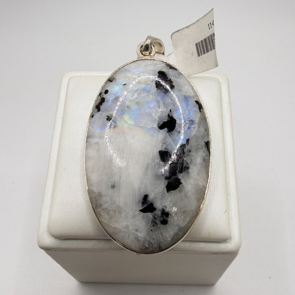 NWT 47x30mm Monster‎ oval cabochon Moonstone pendant in sterling silver!